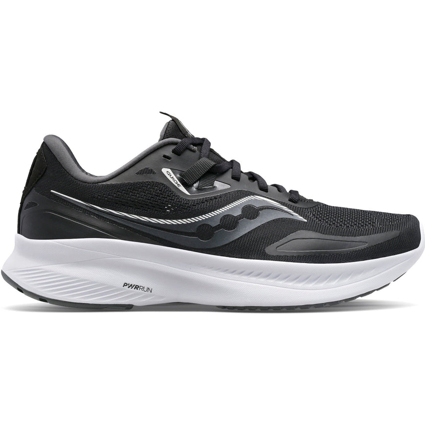 Women's Saucony Guide 15, Black/White, 12 D Wide