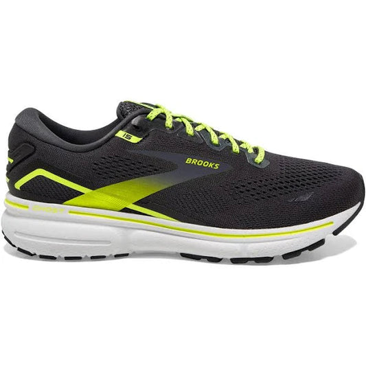Women's Brooks Ghost 15, Ebony/White/Nightlife, 9.5 B Medium