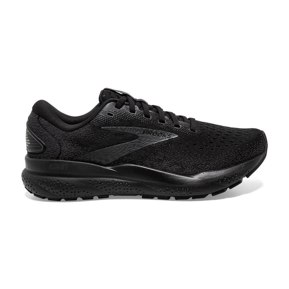 Women's Brooks Ghost 16, Black/Black/Ebony, 12 B Medium